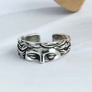 Face Motif Adjustable Ring
